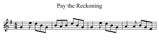Pay the Reckoning - staff notation