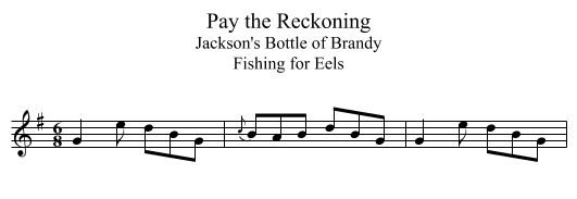 Pay the Reckoning - staff notation