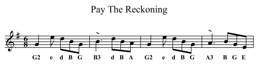 Pay The Reckoning - staff notation