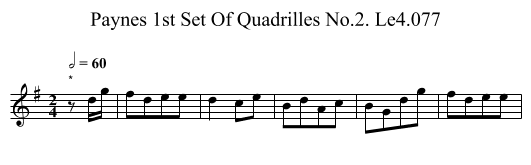Paynes 1st Set Of Quadrilles No.2. Le4.077 - staff notation