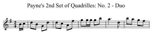 Payne's 2nd Set of Quadrilles: No. 2 - Duo - staff notation