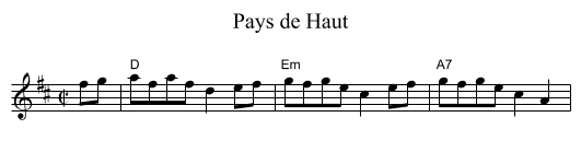 Pays de Haut - staff notation