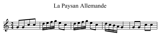 Paysan Allemande, La - staff notation