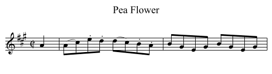 Pea Flower - staff notation