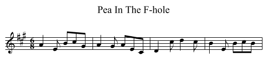 Pea In The F-hole - staff notation
