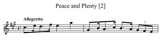 Peace and Plenty [2] - staff notation