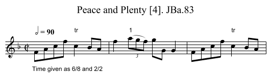 Peace and Plenty [4]. JBa.83 - staff notation