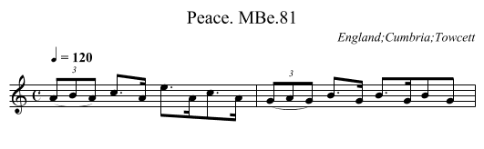 Peace. MBe.81 - staff notation
