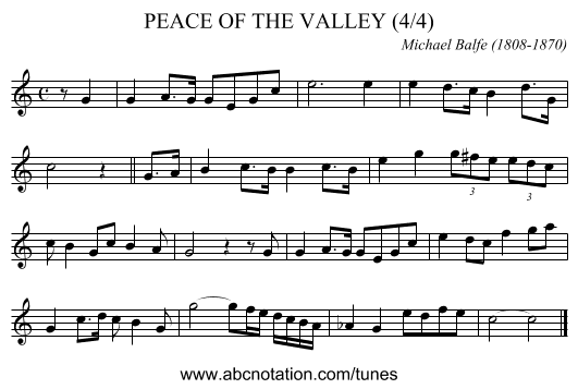 PEACE OF THE VALLEY (4/4) - staff notation