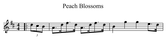 Peach Blossoms - staff notation