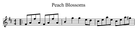 Peach Blossoms - staff notation
