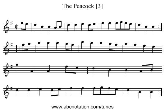 Peacock [3], The - staff notation