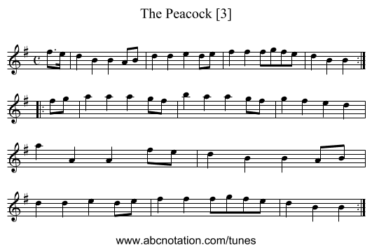 Peacock [3], The - staff notation