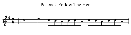 Peacock Follow The Hen - staff notation