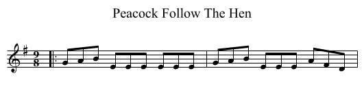 Peacock Follow The Hen - staff notation