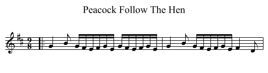 Peacock Follow The Hen - staff notation