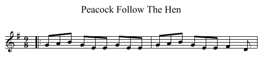 Peacock Follow The Hen - staff notation