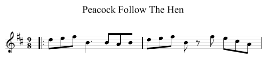 Peacock Follow The Hen - staff notation