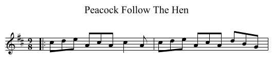 Peacock Follow The Hen - staff notation