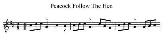 Peacock Follow The Hen - staff notation