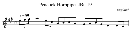Peacock Hornpipe. JBu.19 - staff notation