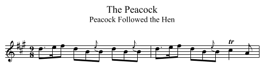 Peacock, The - staff notation