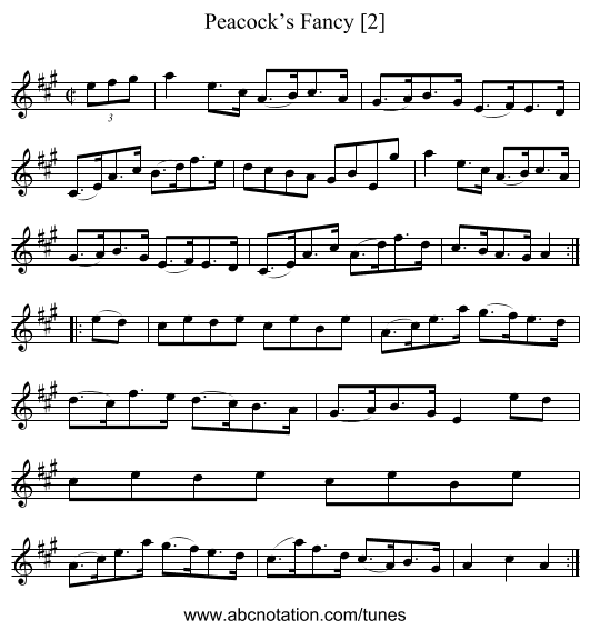Peacock’s Fancy [2] - staff notation