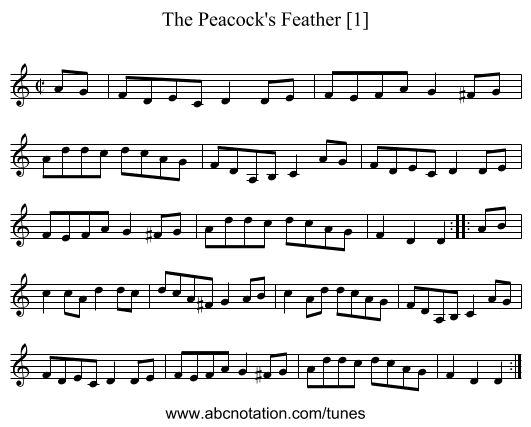 Peacock's Feather [1], The - staff notation