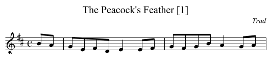 Peacock's Feather [1], The - staff notation