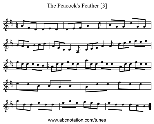 Peacock's Feather [3], The - staff notation