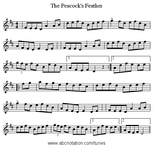 Peacock's Feather, The - staff notation