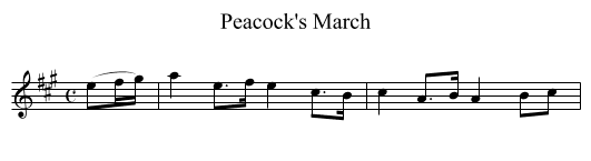 Peacock's March - staff notation