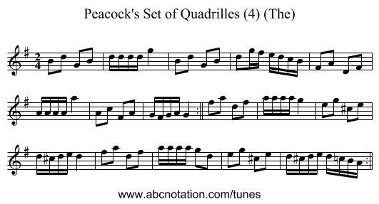 Peacock's Set of Quadrilles (4) (The) - staff notation