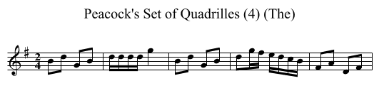 Peacock's Set of Quadrilles (4) (The) - staff notation