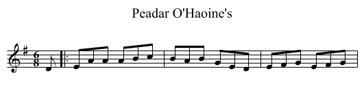 Peadar O'Haoine's - staff notation