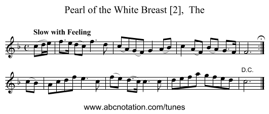Pearl of the White Breast [2],  The - staff notation
