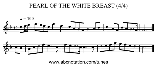 PEARL OF THE WHITE BREAST (4/4) - staff notation