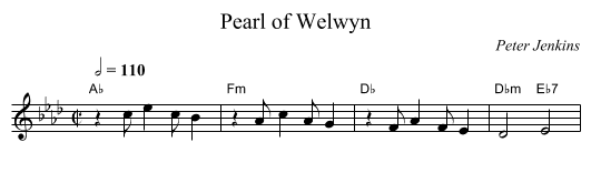 Pearl of Welwyn - staff notation