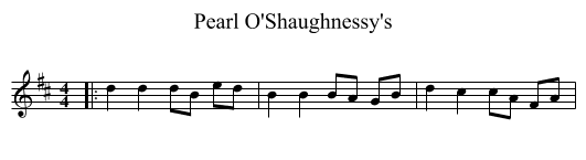 Pearl O'Shaughnessy's - staff notation