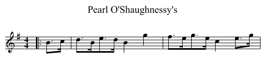 Pearl O'Shaughnessy's - staff notation