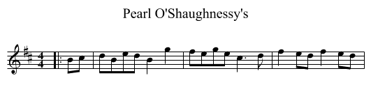 Pearl O'Shaughnessy's - staff notation