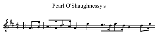 Pearl O'Shaughnessy's - staff notation