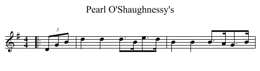 Pearl O'Shaughnessy's - staff notation