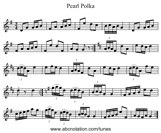 Pearl Polka - staff notation