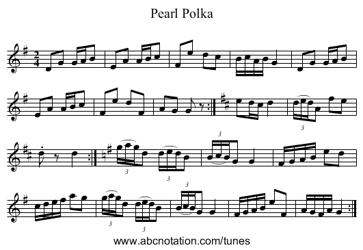 Pearl Polka - staff notation