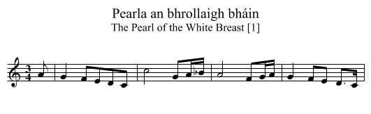 Pearla an bhrollaigh bháin - staff notation