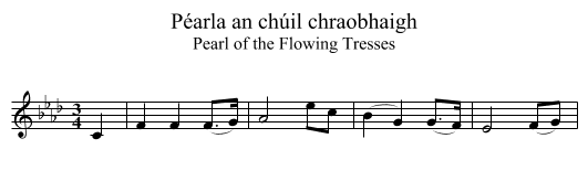 Péarla an chúil chraobhaigh - staff notation