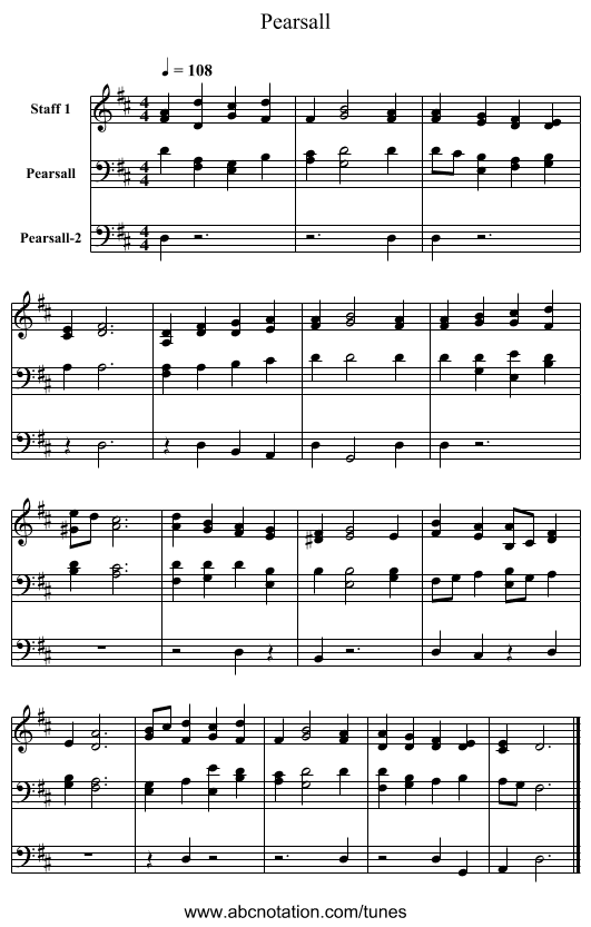 Pearsall - staff notation