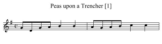 Peas upon a Trencher [1] - staff notation