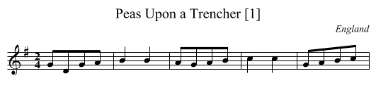 Peas Upon a Trencher [1] - staff notation